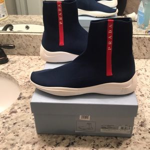 Prada Logo Sock Sneakers